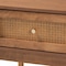 Baxton Studio Ramiel MidCentury Modern Ash Walnut Finished Wood and Rattan 1Drawer Nightstand 215-12425-ZORO - alternate 4